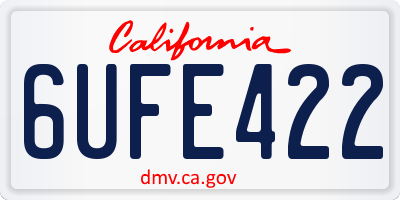 CA license plate 6UFE422