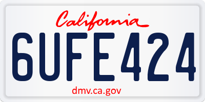 CA license plate 6UFE424