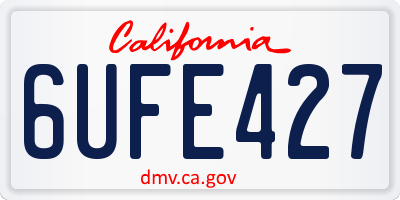 CA license plate 6UFE427
