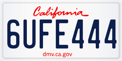 CA license plate 6UFE444
