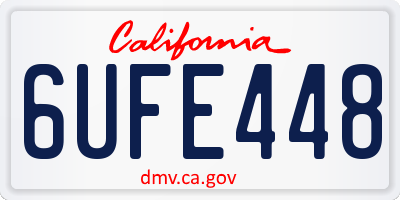 CA license plate 6UFE448