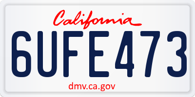 CA license plate 6UFE473