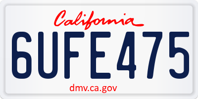 CA license plate 6UFE475