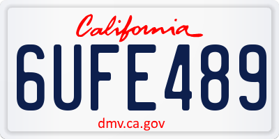 CA license plate 6UFE489