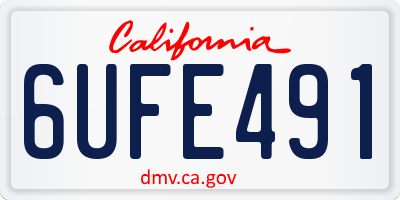 CA license plate 6UFE491