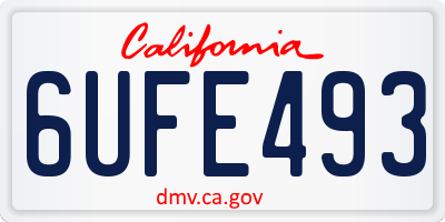 CA license plate 6UFE493