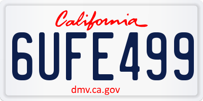 CA license plate 6UFE499