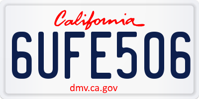CA license plate 6UFE506