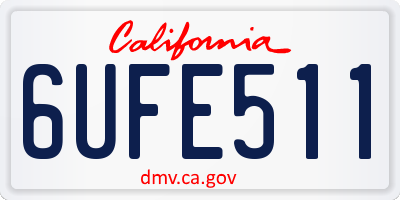 CA license plate 6UFE511