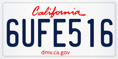 CA license plate 6UFE516