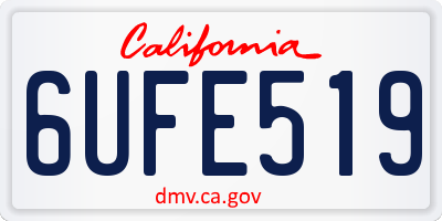 CA license plate 6UFE519