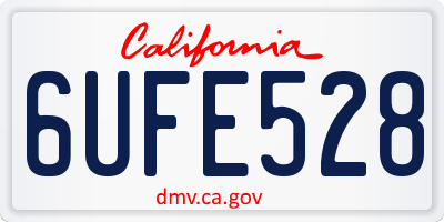 CA license plate 6UFE528