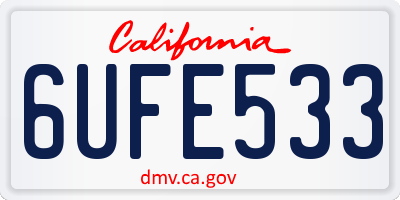 CA license plate 6UFE533
