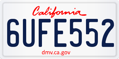 CA license plate 6UFE552