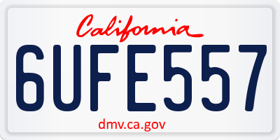 CA license plate 6UFE557