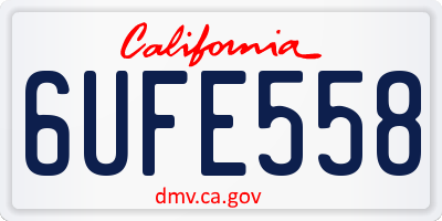 CA license plate 6UFE558
