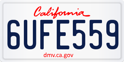 CA license plate 6UFE559