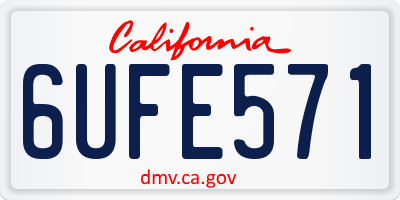 CA license plate 6UFE571