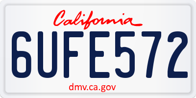 CA license plate 6UFE572