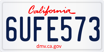 CA license plate 6UFE573