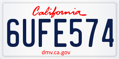 CA license plate 6UFE574