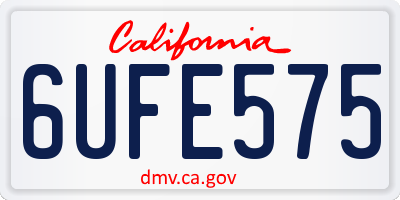 CA license plate 6UFE575