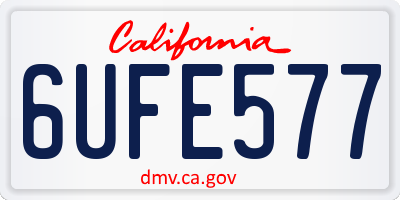 CA license plate 6UFE577