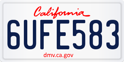 CA license plate 6UFE583