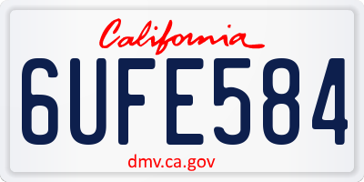 CA license plate 6UFE584