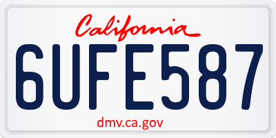 CA license plate 6UFE587