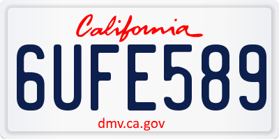CA license plate 6UFE589