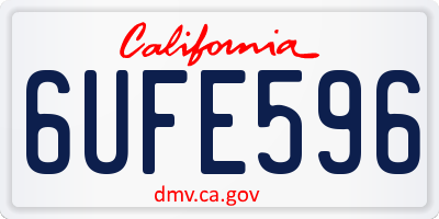 CA license plate 6UFE596