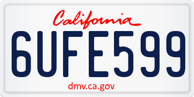 CA license plate 6UFE599