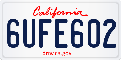 CA license plate 6UFE602