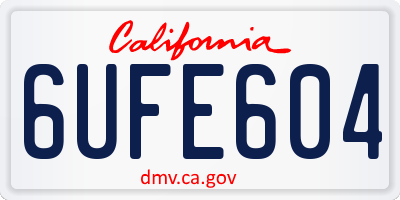 CA license plate 6UFE604