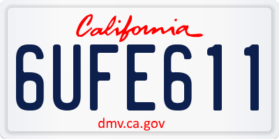 CA license plate 6UFE611