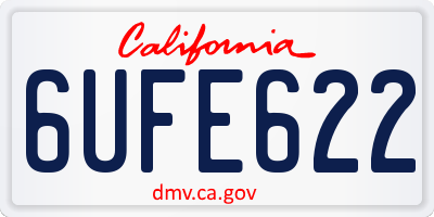 CA license plate 6UFE622