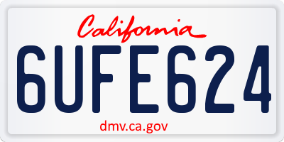 CA license plate 6UFE624