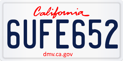 CA license plate 6UFE652