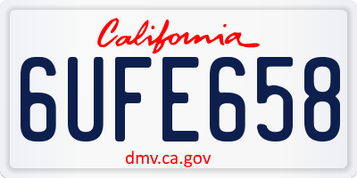 CA license plate 6UFE658