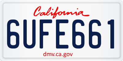 CA license plate 6UFE661