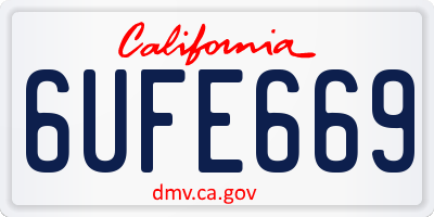 CA license plate 6UFE669
