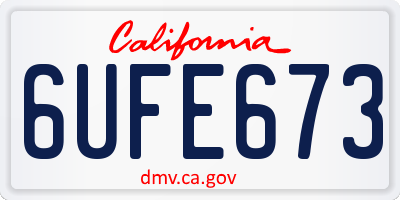 CA license plate 6UFE673