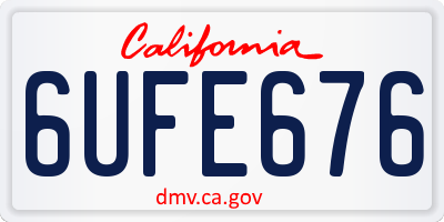 CA license plate 6UFE676