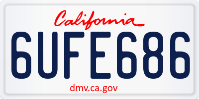CA license plate 6UFE686