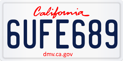 CA license plate 6UFE689