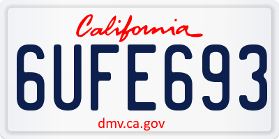 CA license plate 6UFE693