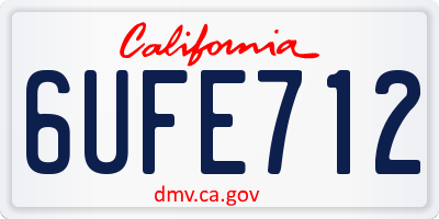 CA license plate 6UFE712