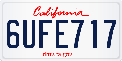 CA license plate 6UFE717