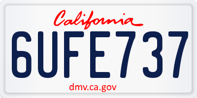 CA license plate 6UFE737